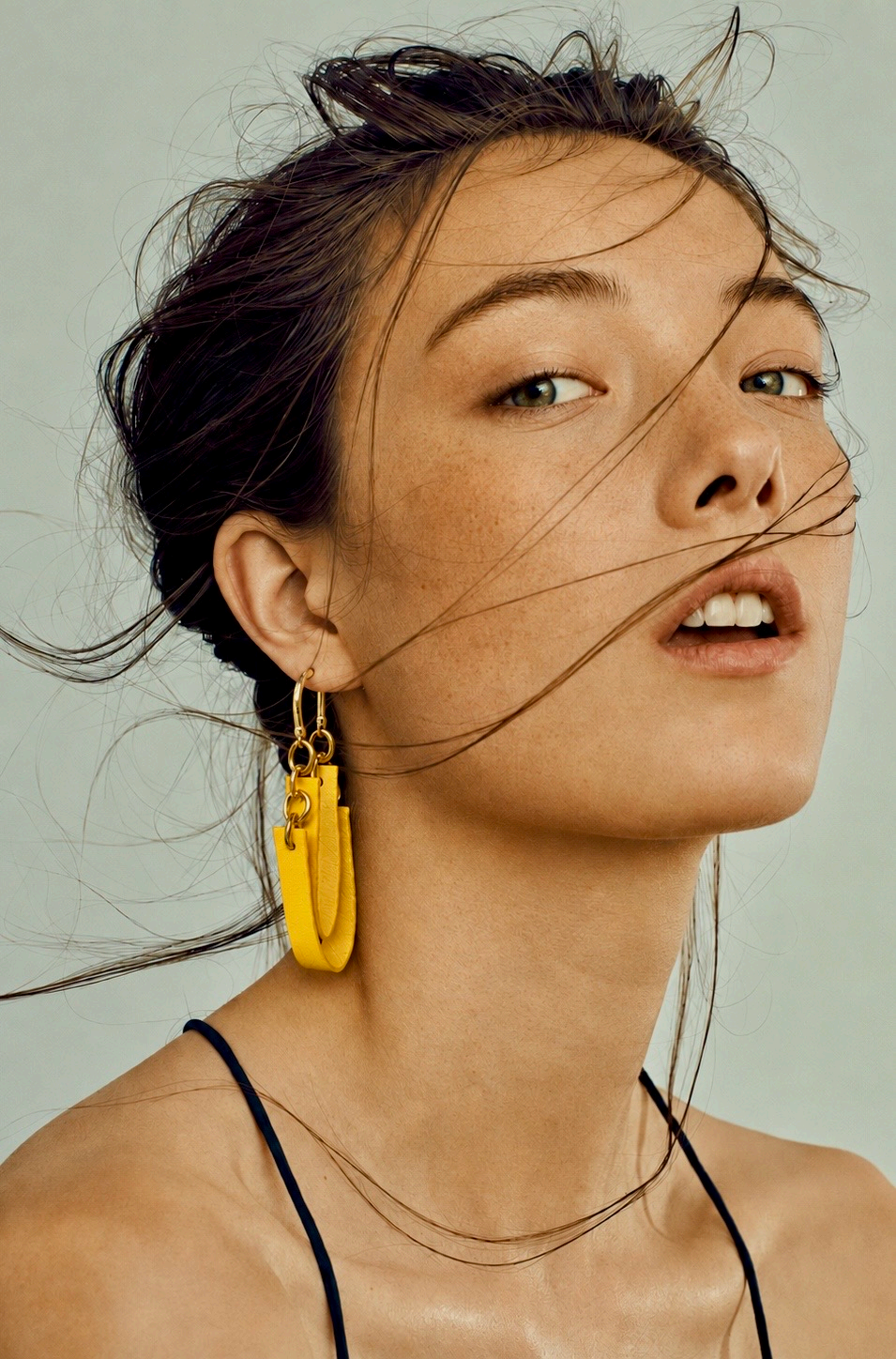 Blue Remnant Lab earrings in a clear bag