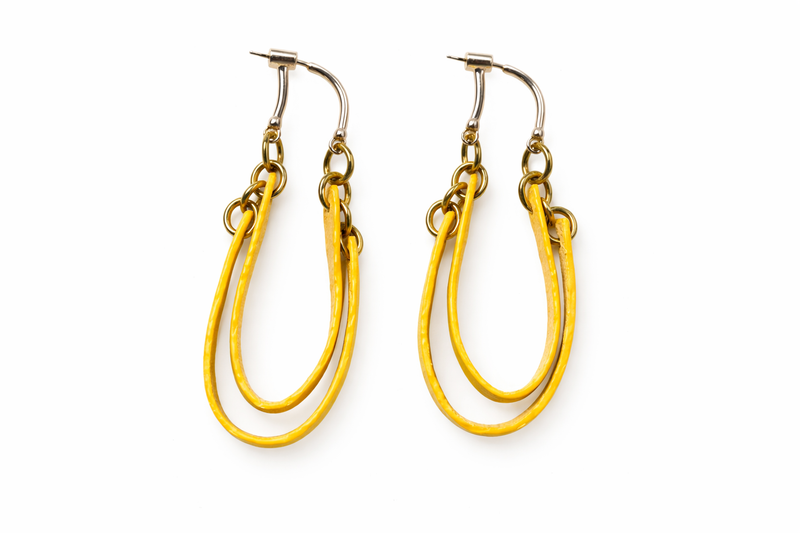Petal hoop earrings — saffron